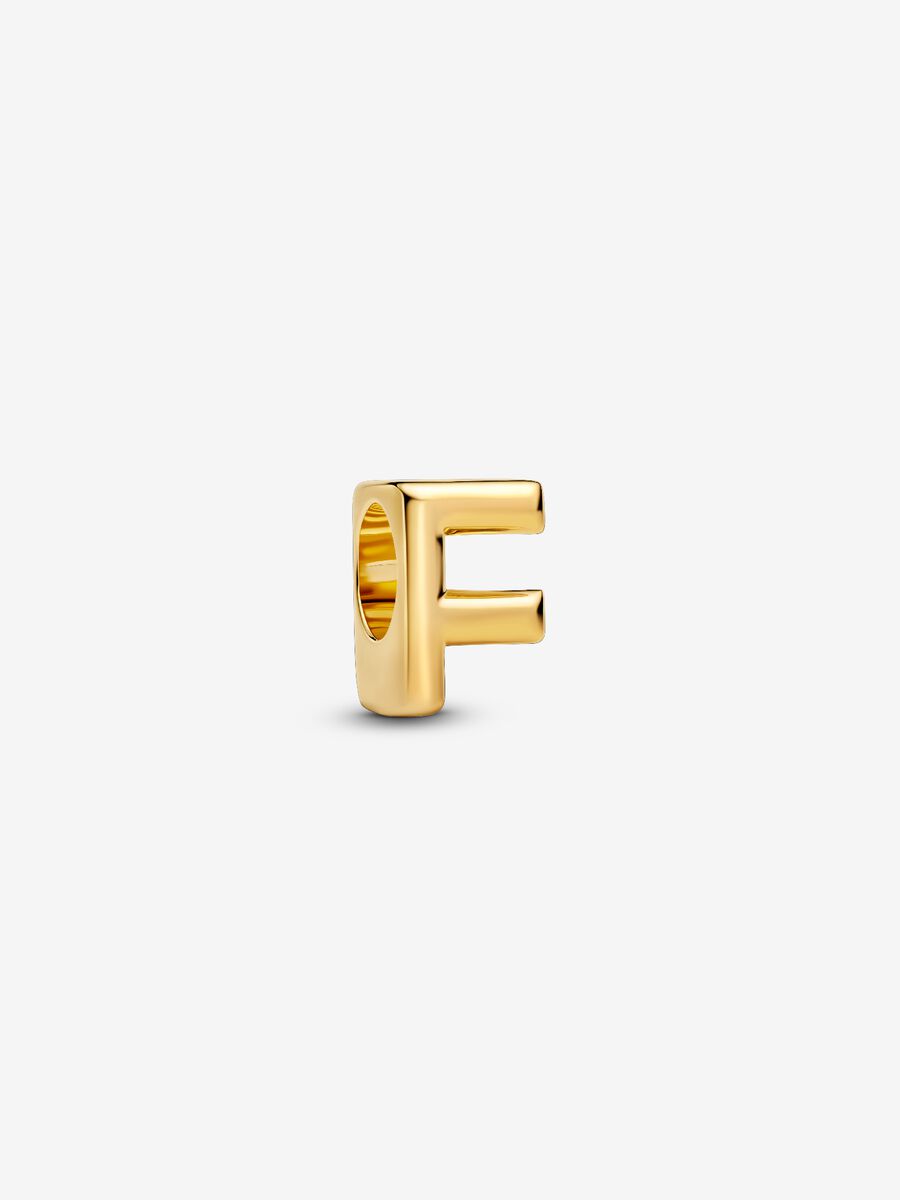 Buchstabe F Alphabet-Mini-Charm 14 Karat Vergoldung Hauptbild