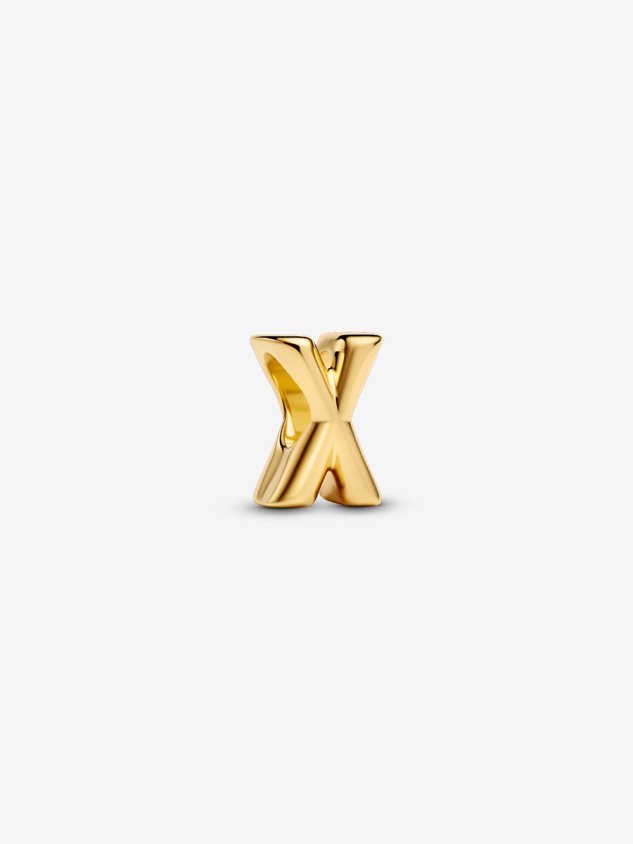 Buchstabe X Alphabet-Mini-Charm 14 Karat Vergoldung Hauptbild
