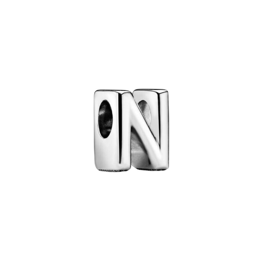 Charm Buchstabe Letter N Silber