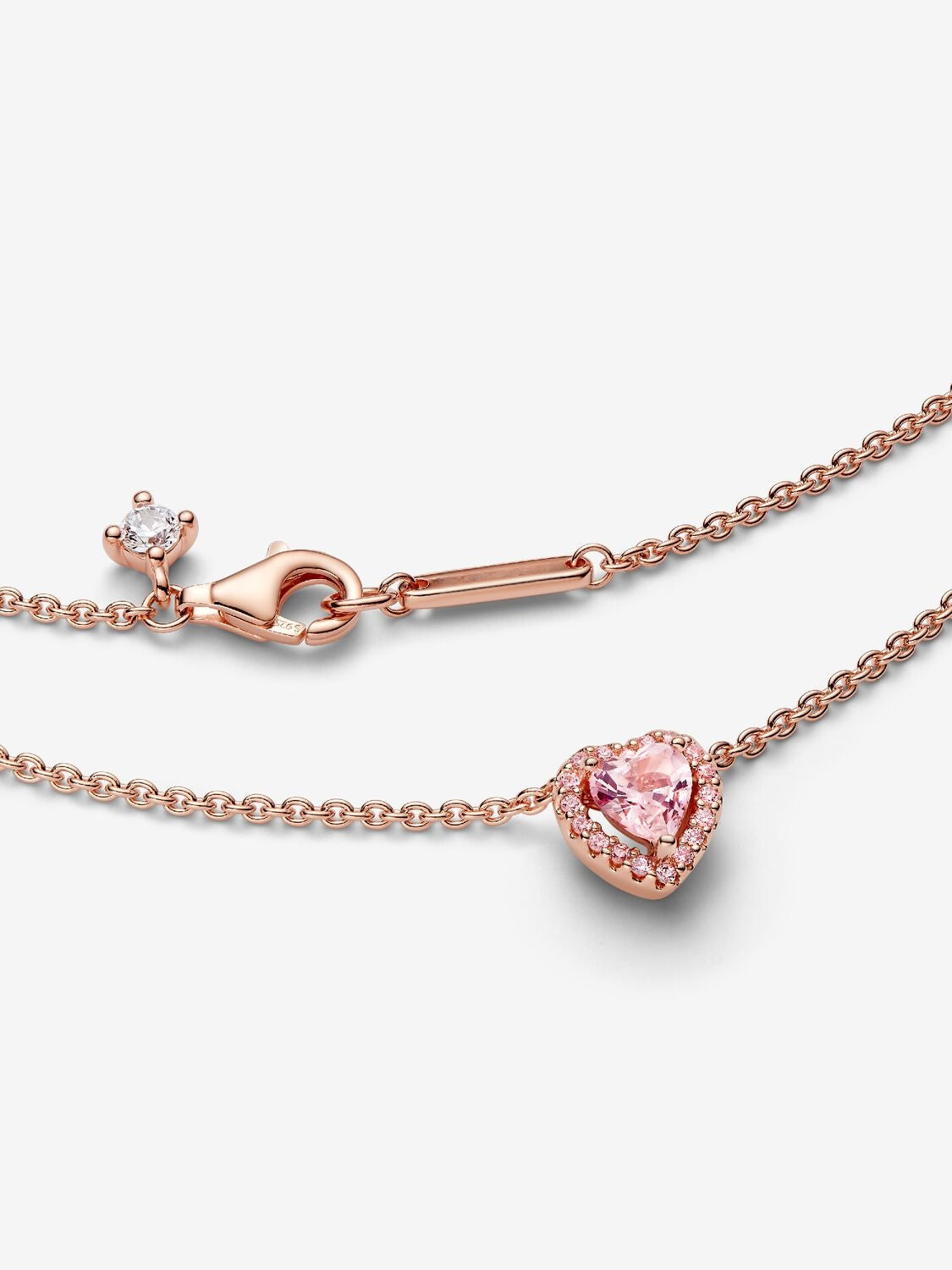 Rosafarbenes Herz Collier 14 Karat rosévergoldet