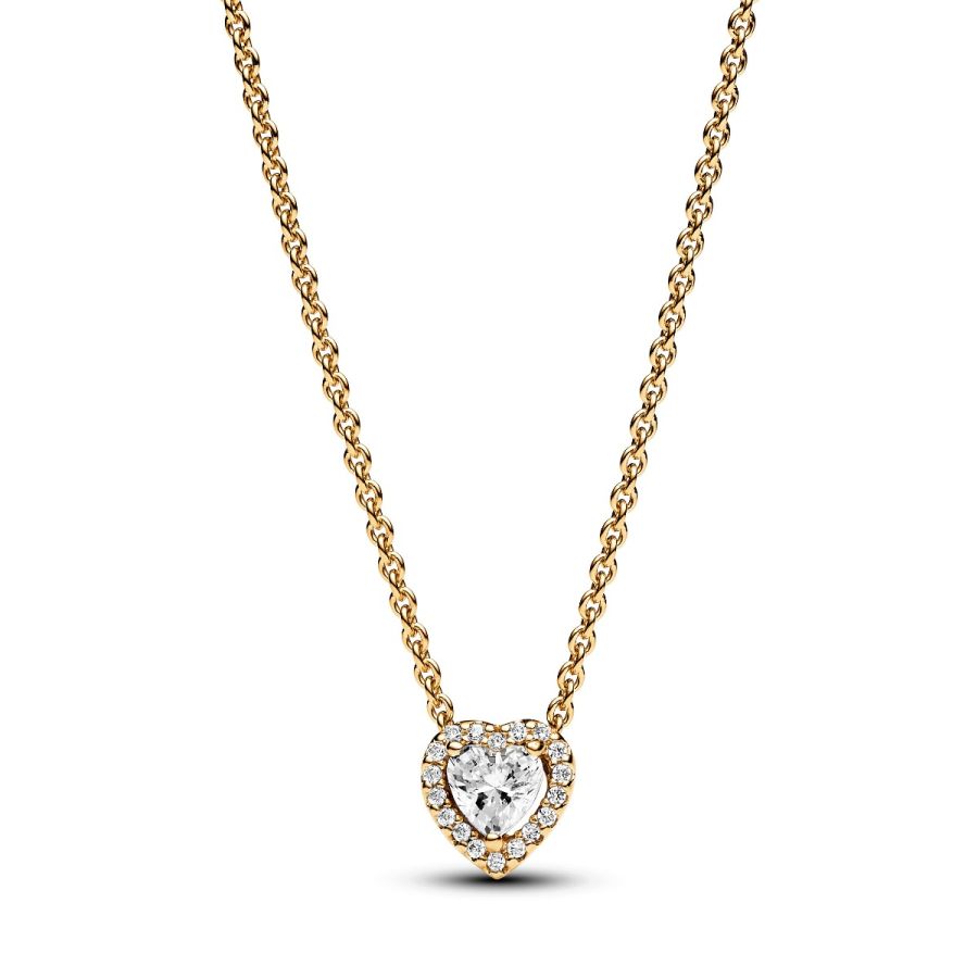 368425C01 Collier-Halskette Funkelndes Herz Vergoldet 45 cm Hauptbild