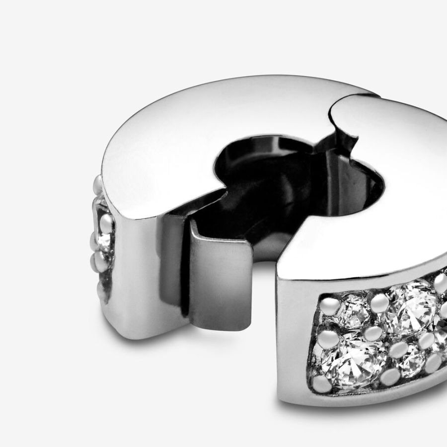 Charm Clip Pavé-Glanz Sterling Silber