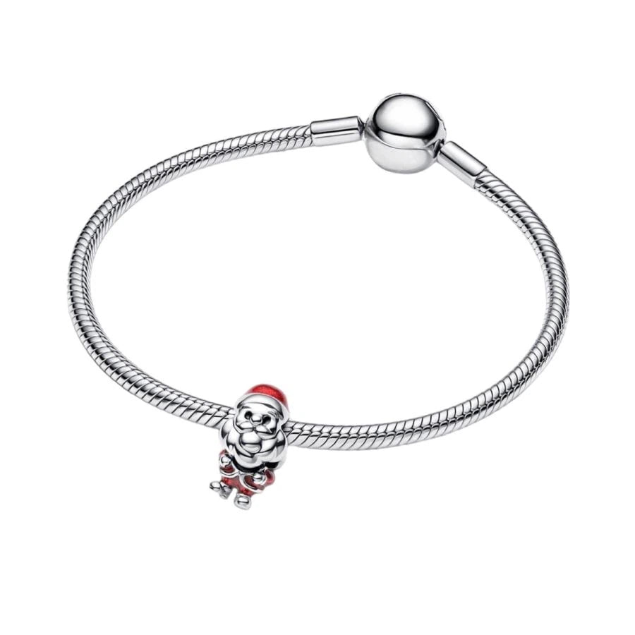 Charm Verspielter Weihnachtsmann Sterling-Silber