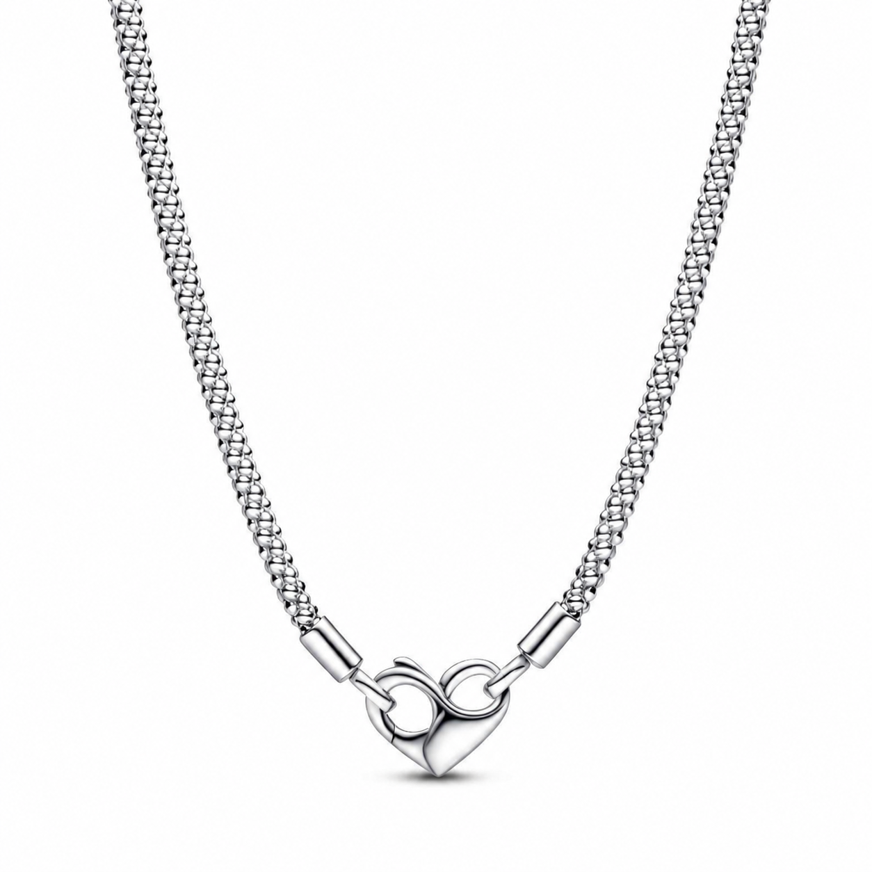 392451C00 Gliederhalskette mit Nieten Moments Silber 45 cm
