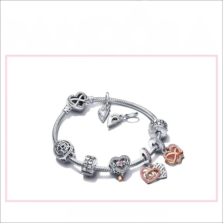 Armband Funkelndem Unendlichkeits-Herzverschluss Silber