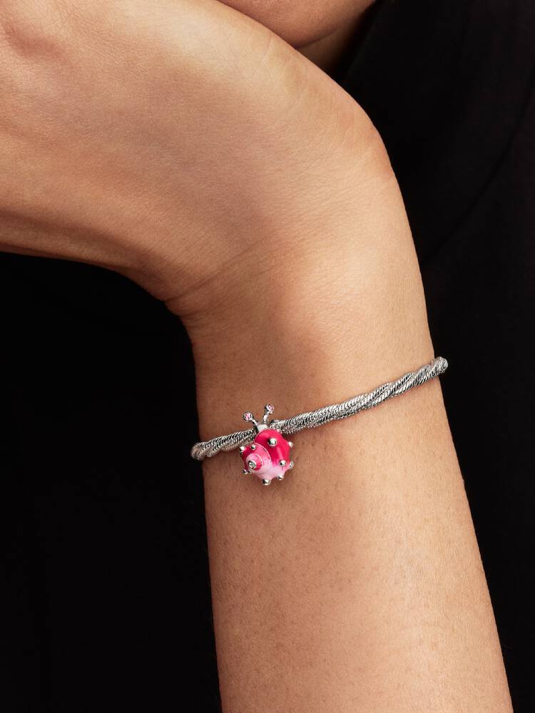 Rosafarbene Schnecke Charm Sterling-Silber Zweitbild