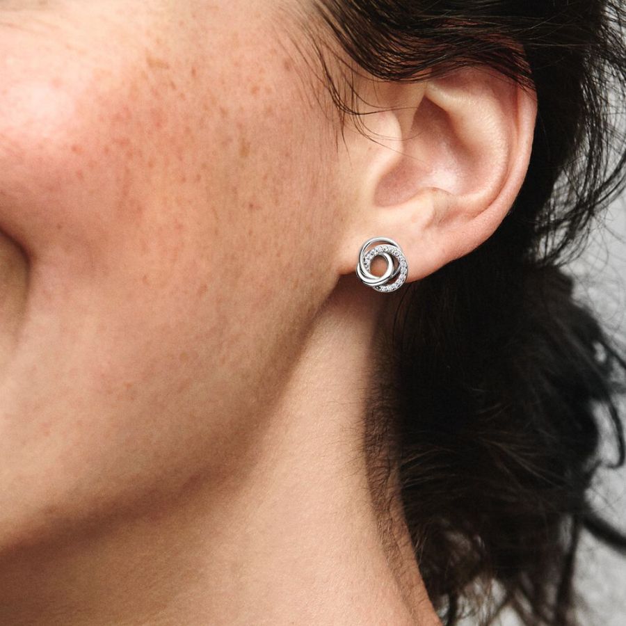 Ohrstecker Familie für Immer Verschlungen Silber Zweitbild