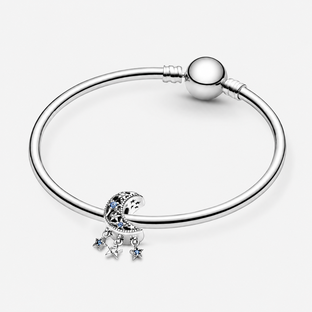 Charm Stern & Mondsichel Zirkonia Sterling-Silber