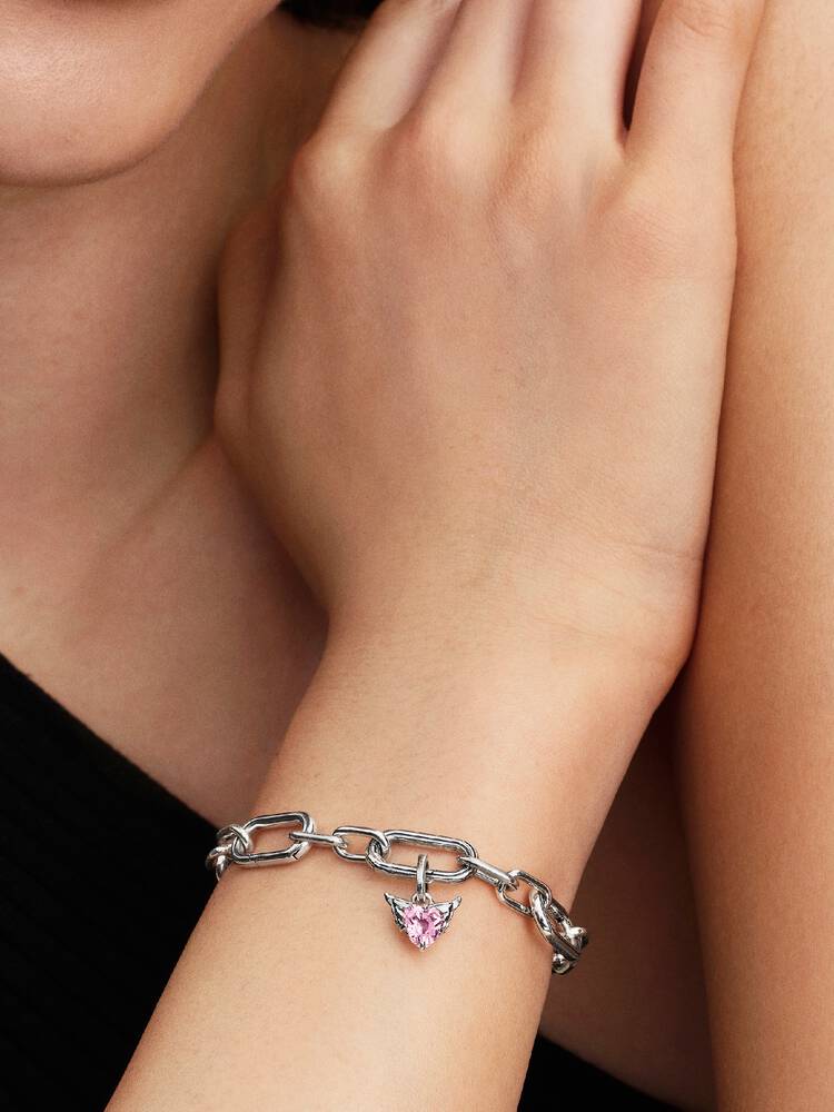Geflügeltes Herz Mini-Charm-Anhänger Sterling-Silber Zweitbild