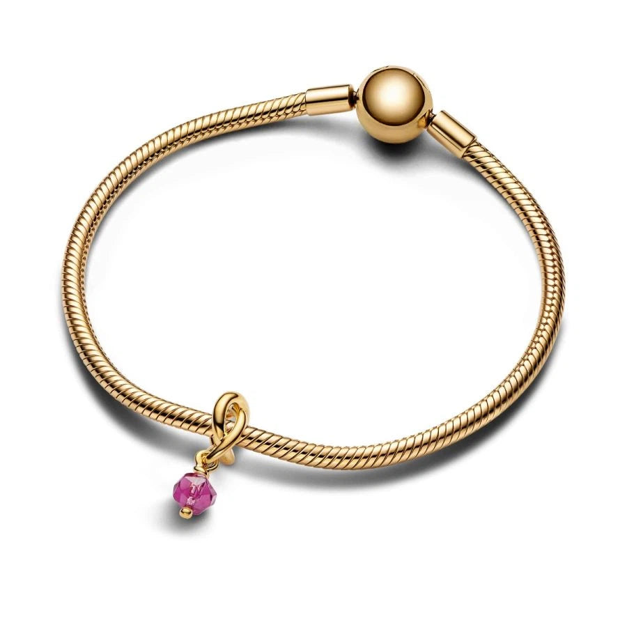 Charm-Anhänger Rosa Ewigkeitskreis October Vergoldet