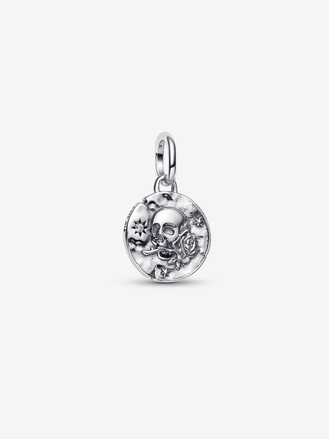 Totenkopf Medaillon-Charm Sterling-Silber Hauptbild