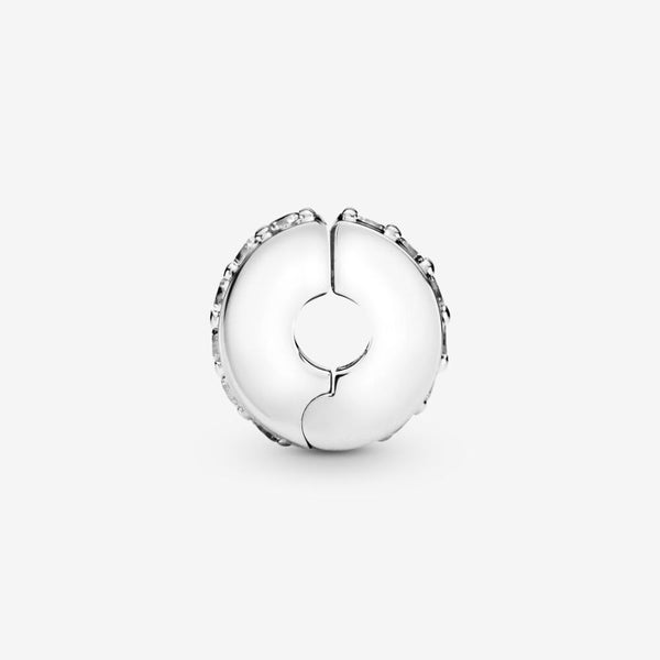 Charm Clip Glänzendes Band Sterling-Silber