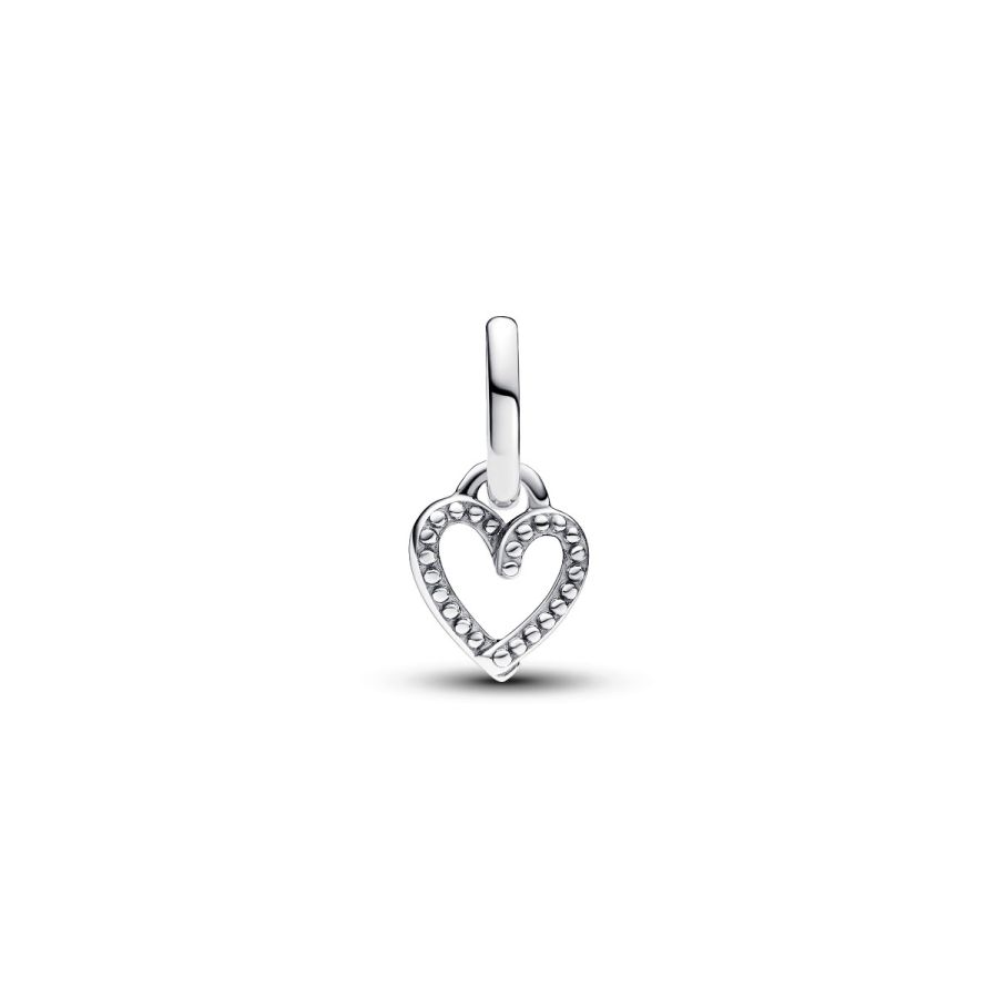 Mini-Charm-Anhänger Freihandherz Sterling-Silber