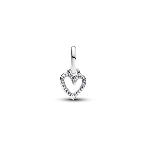 Mini-Charm-Anhänger Freihandherz Sterling-Silber