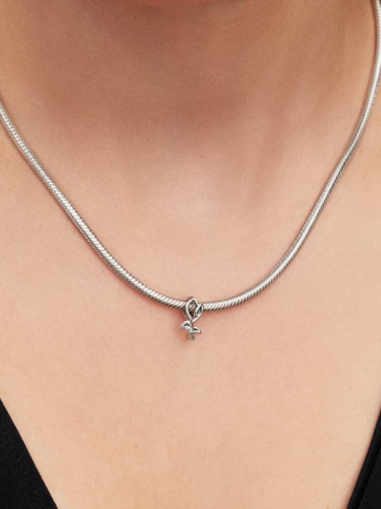 Tulpe Offen gearbeitetes Charm Sterling-Silber