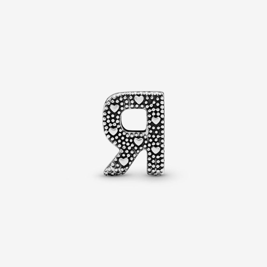 Charm Buchstabe Letter R Silber