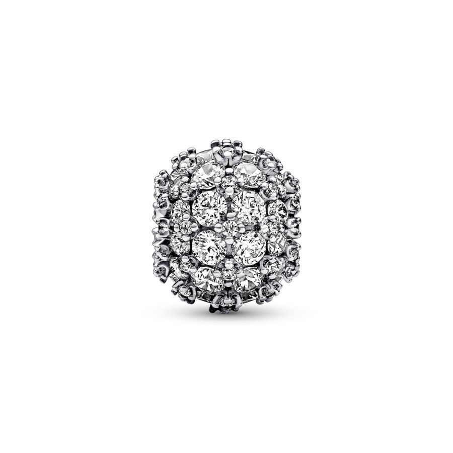 Charm Funkelndes Rundes Pavé Zirkonia Sterling-Silber Zweitbild