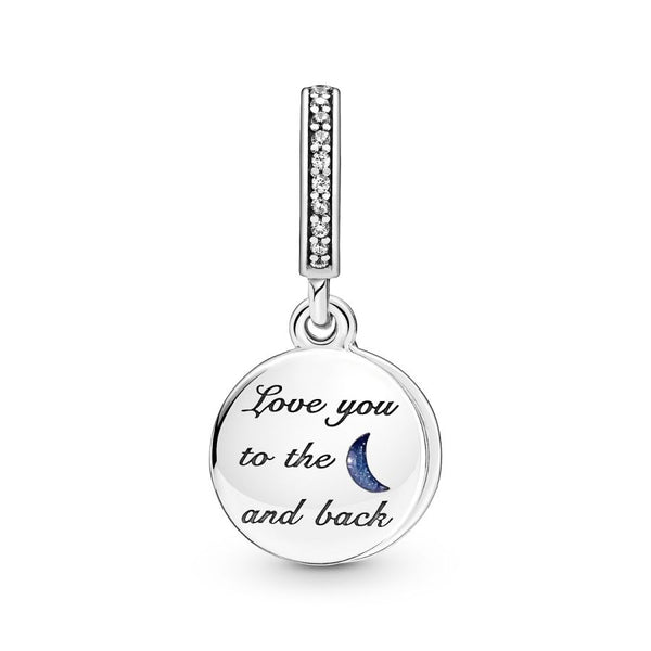 Charm-Anhänger Doppelter Baum & Galaxis Mond  Sterling-Silber