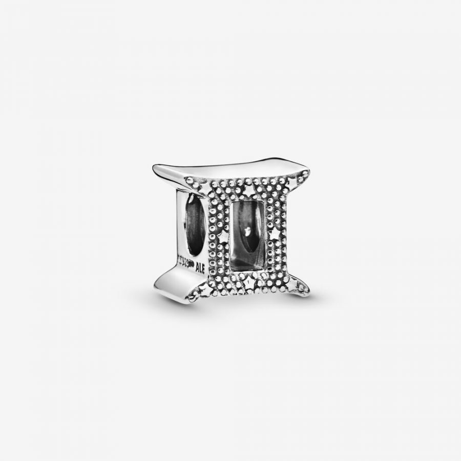 Charm Funkelnde Zwillinge Sterling Silber