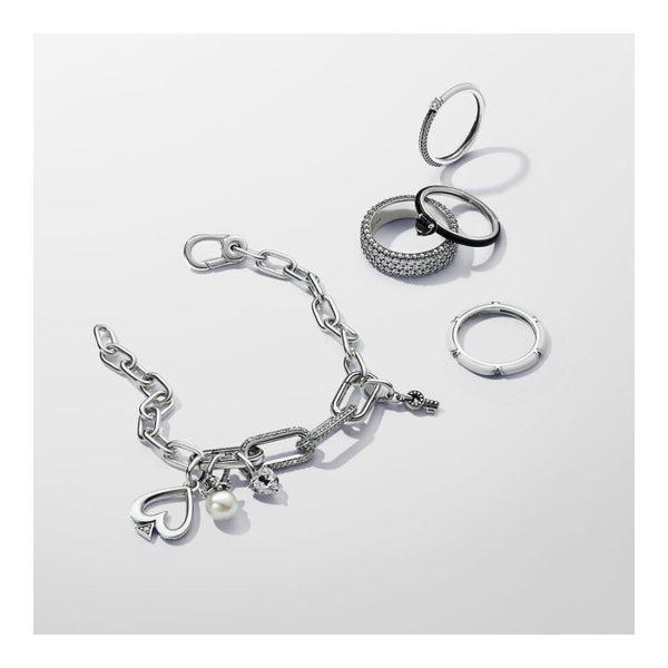 Ring Zirkonia Steine & Emaille Weiss Silber