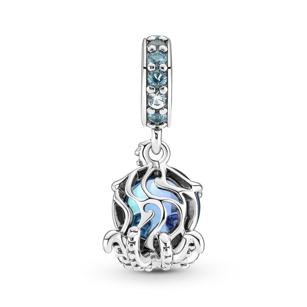 Charm-Anhänger Murano-Glas Süßer Oktopus Sterling-Silber