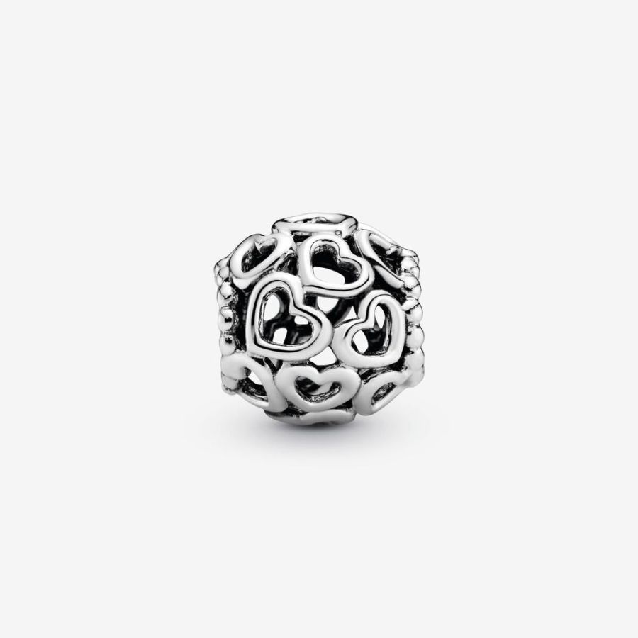 Charm All-Over Herzen Sterling-Silber