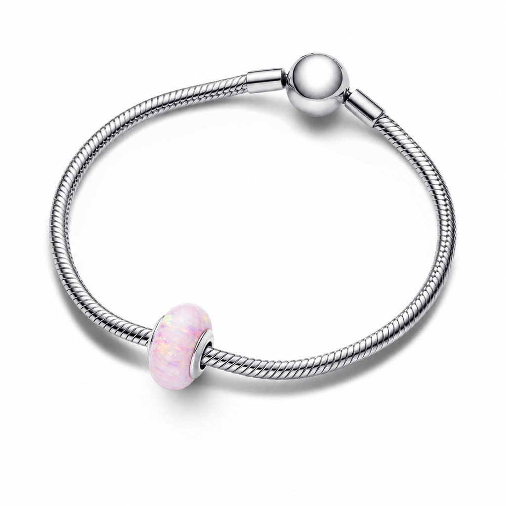 Charm Schillerndes Opal Rosafarben Silber