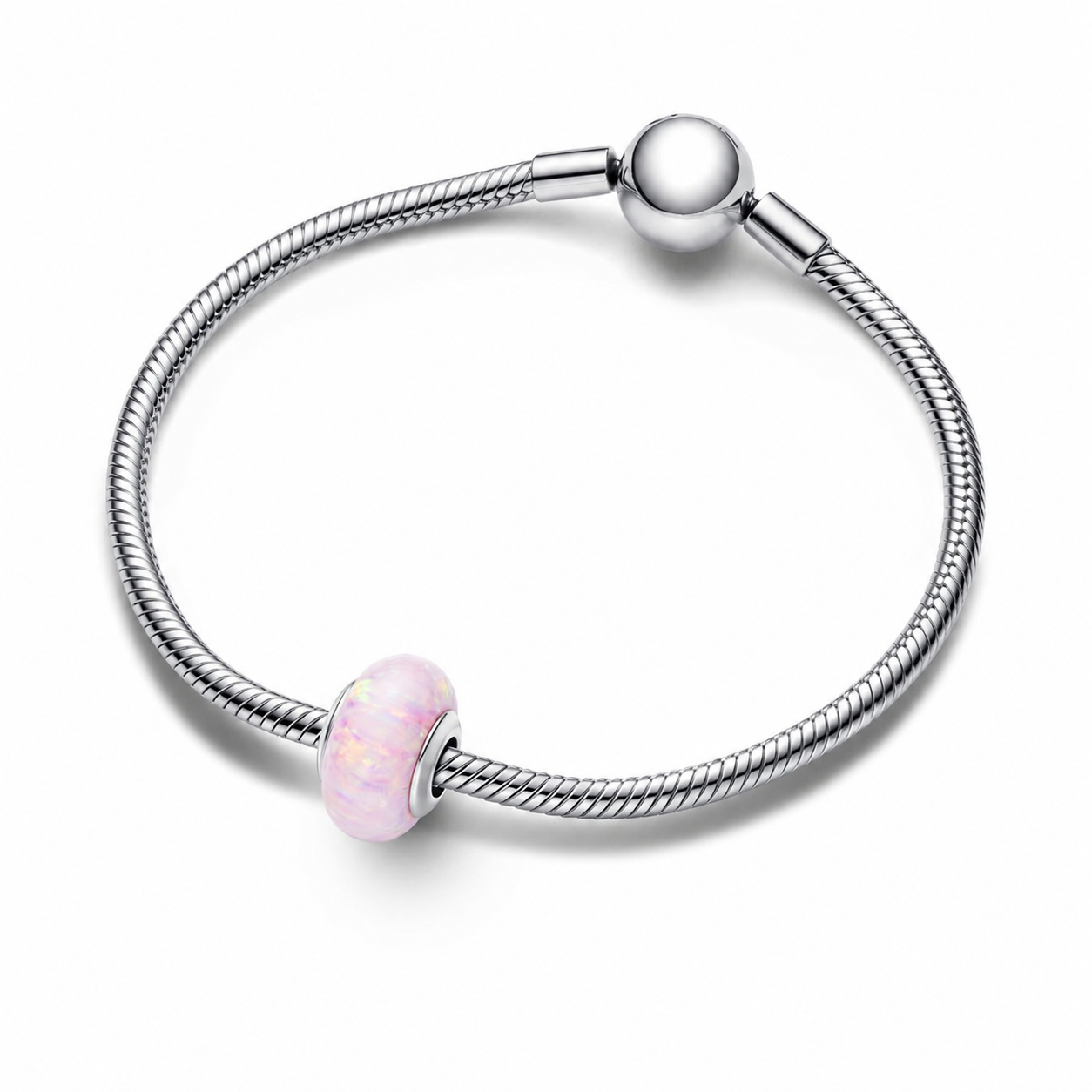 Charm Schillerndes Opal Rosafarben Silber