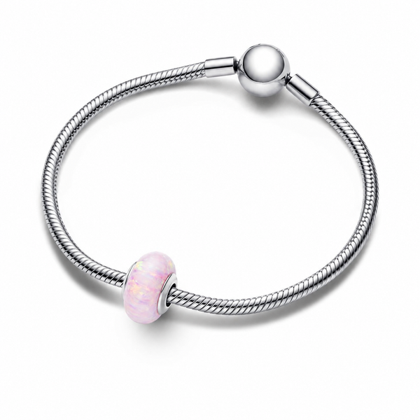 Charm Schillerndes Opal Rosafarben Silber