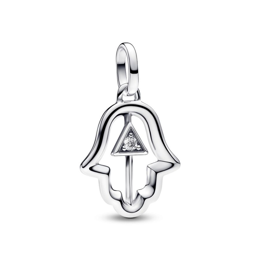 Medaillon-Charm Hand der Fatima Sterling-Silber
