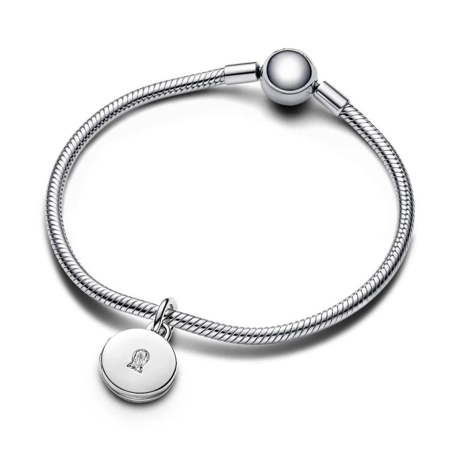 763066C01 Charm-Anhänger Aufklappbar & Gravierbar Liebesmedaillon Silber