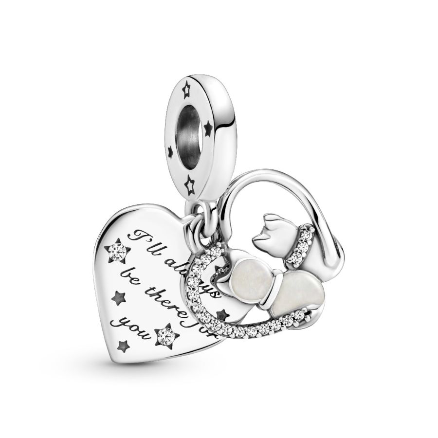 Charm-Anhänger Katzen und Herz Sterling-Silber Hauptbild