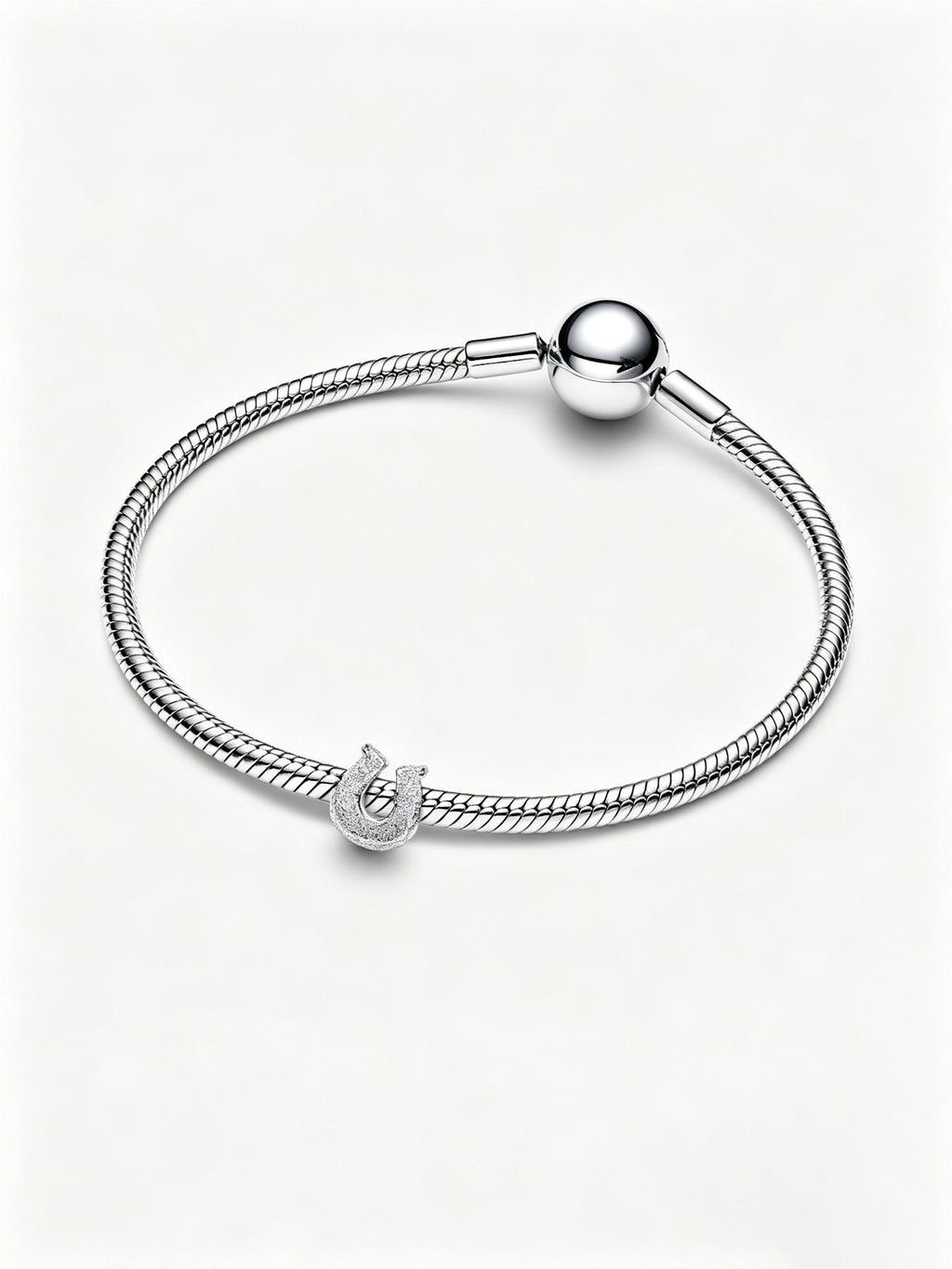 Strukturiertes Hufeisen Mini-Charm Sterling-Silber