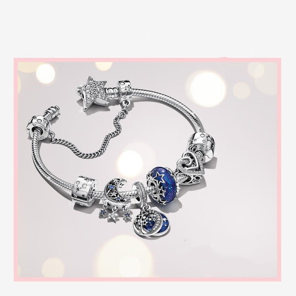 Charm Clip Funkelnder Unendlichkeit Herzen Sterling-Silber