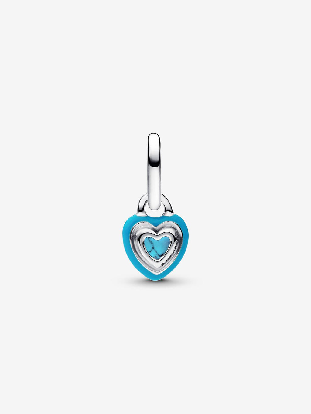 Türkisfarbenes Herz Mini-Charm-Anhänger Sterling-Silber