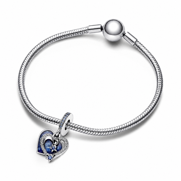 Charm-Anhänger Himmlische Sternschnuppe Herzen Silber