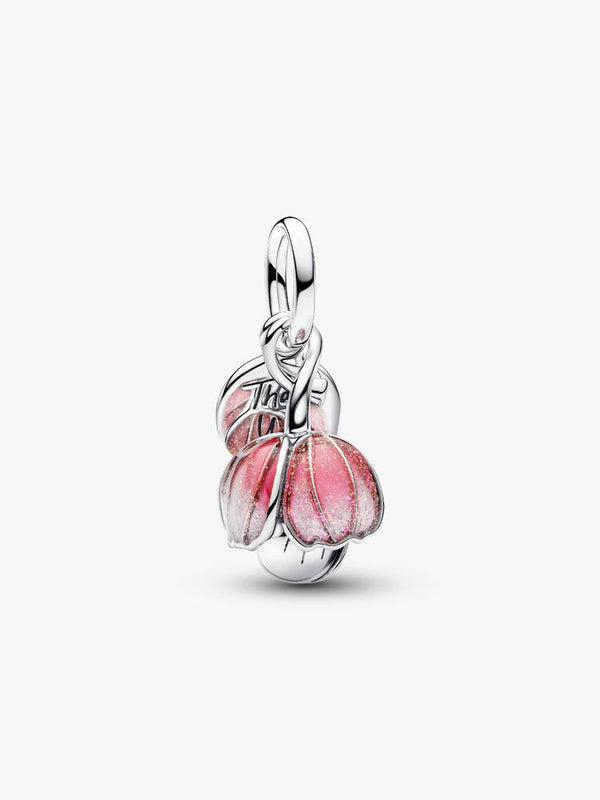 Bicolor Blühende Blume Charm-Anhänger Sterling-Silber