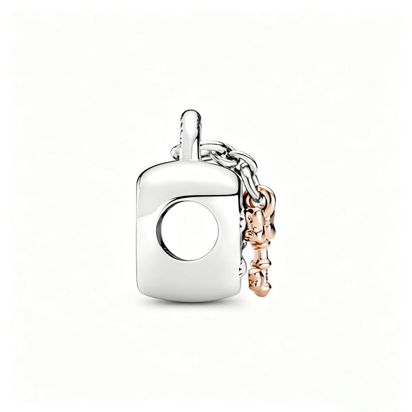 Charm Micky Maus & Minnie Maus Vorhängeschloss Silber