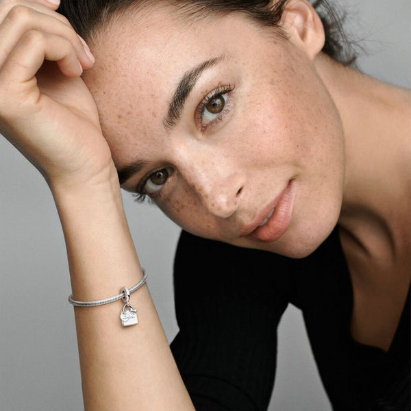 Charm-Anhänger Einkaufstasche Sterling-Silber