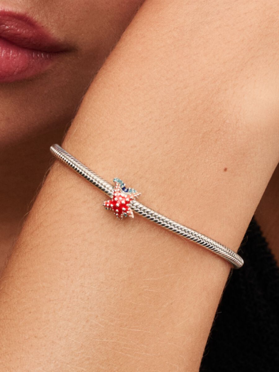 Farbenfroher Seestern Mini-Charm Sterling-Silber