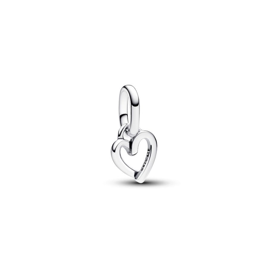 Mini-Charm-Anhänger Freihandherz Sterling-Silber