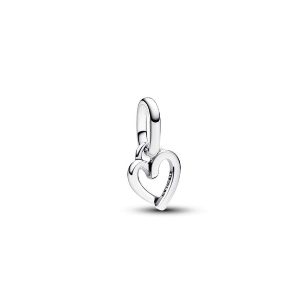 Mini-Charm-Anhänger Freihandherz Sterling-Silber
