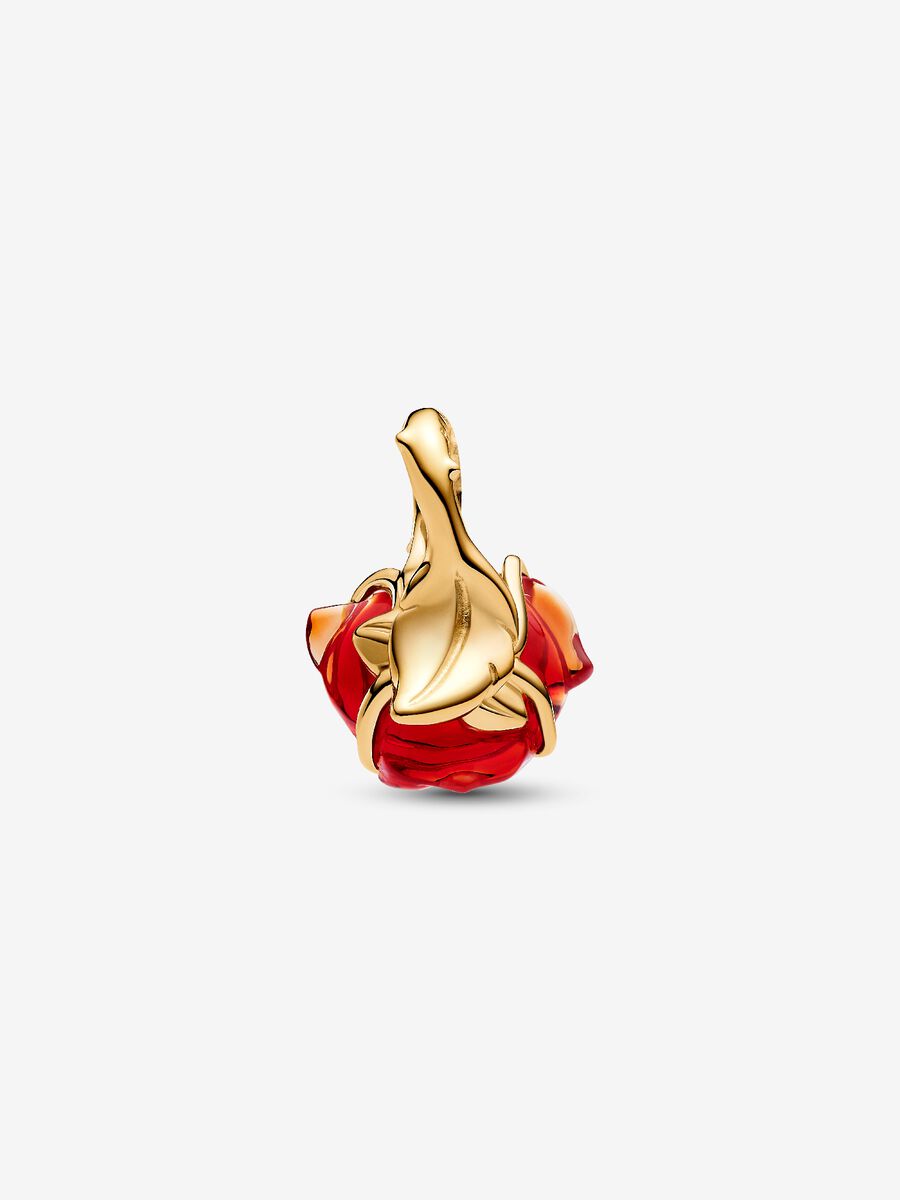 Die Schöne und das Biest Verzauberte Rose Charm-Anhänger 14 Karat Vergoldung