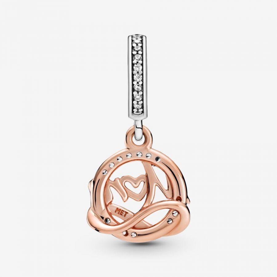 Rose  Charm-Anhänger Mum Zweifarbig Sterling-Silber