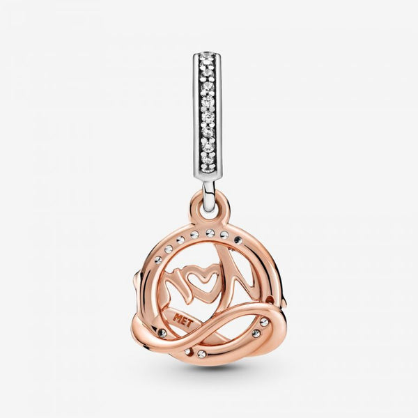 Rose  Charm-Anhänger Mum Zweifarbig Sterling-Silber