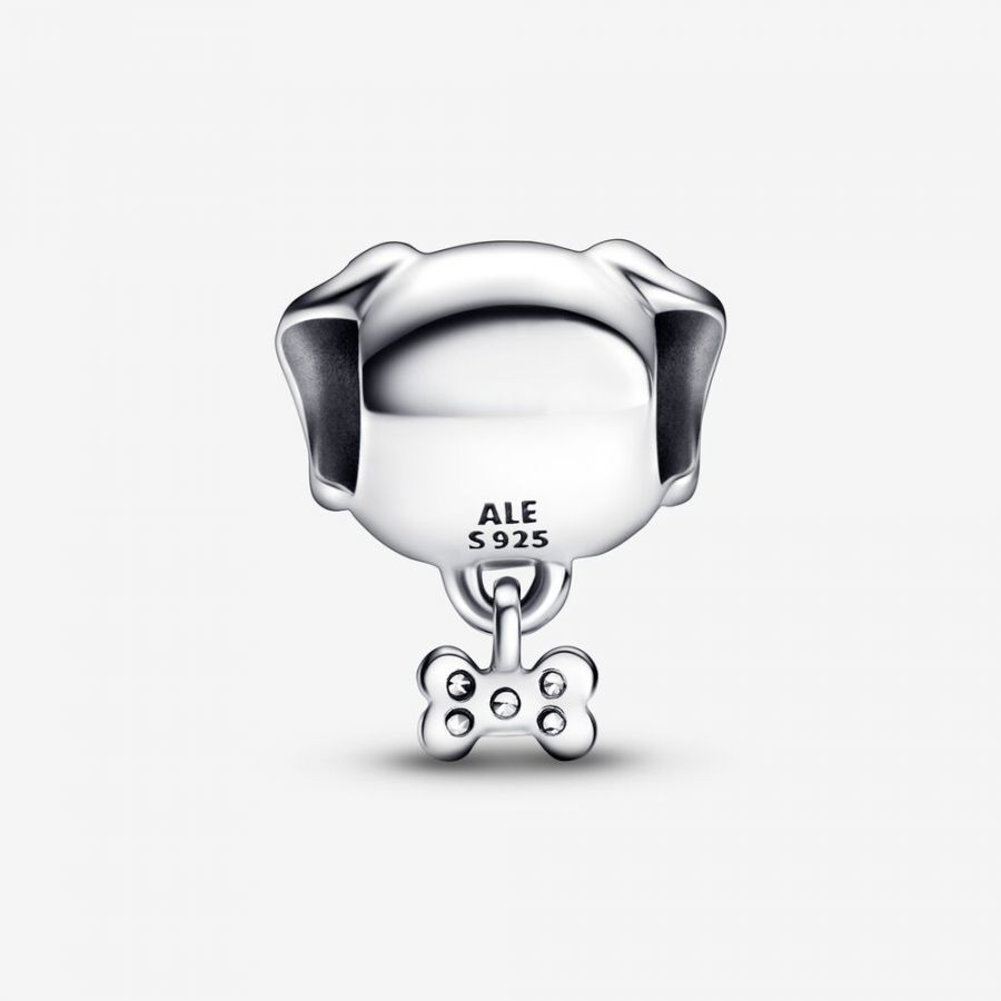 Charm Hund & Knochen Zirkonia Sterling-Silber