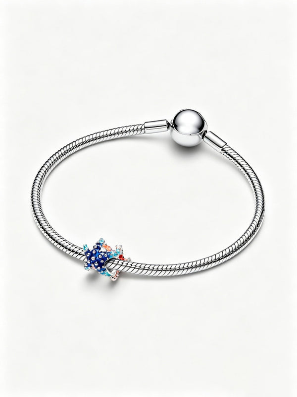 Farbenfroher Seestern Mini-Charm Sterling-Silber