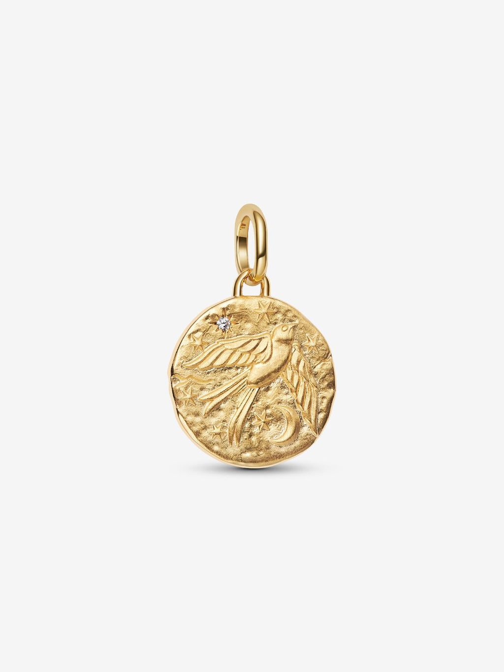 Schwalbe Medaillon-Charm 14 Karat Vergoldung