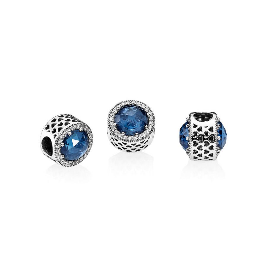 Charm Mitternachtsblauer Strahlenkranz der Herzen