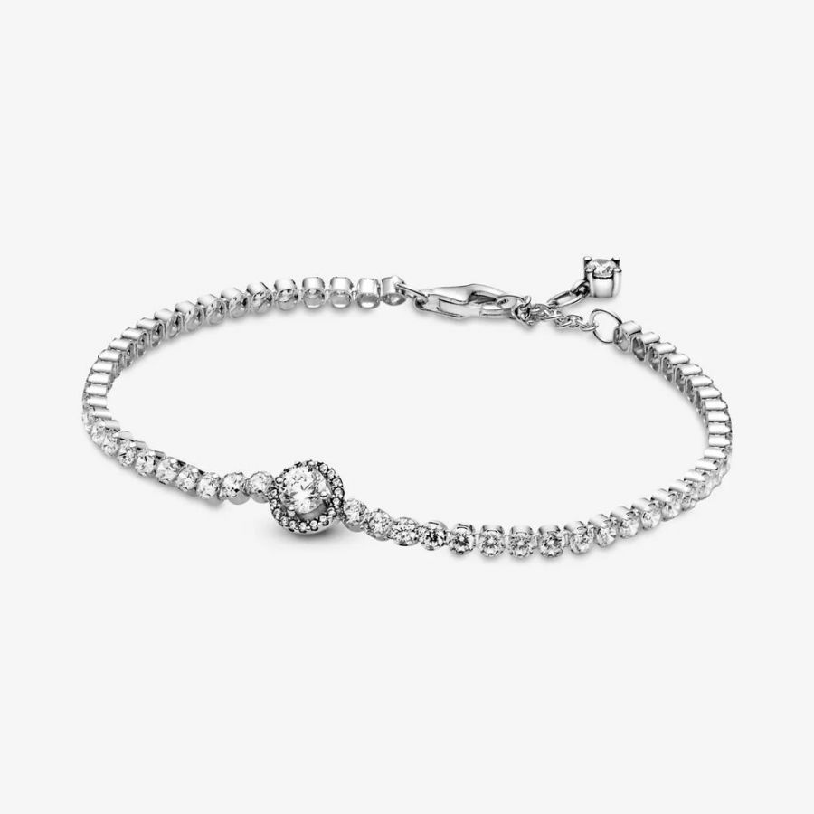 Tennisarmband Funkelnder Kranz Sterling-Silber Hauptbild